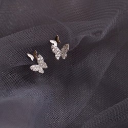 sterling silver double butterfly earrings